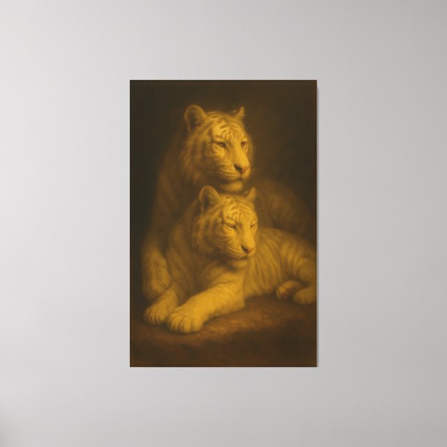 Lienzo Majestic White Tiger Couple – Fine Art Canvas (Anverso)