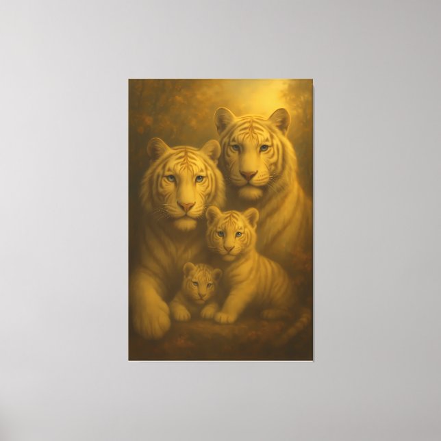 Lienzo Majestic White Tiger Family – Fine Art Canvas Prin (Anverso)