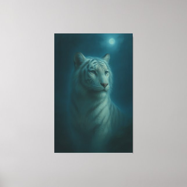 Lienzo Majestic White Tiger – Fine Art Portrait (Anverso)