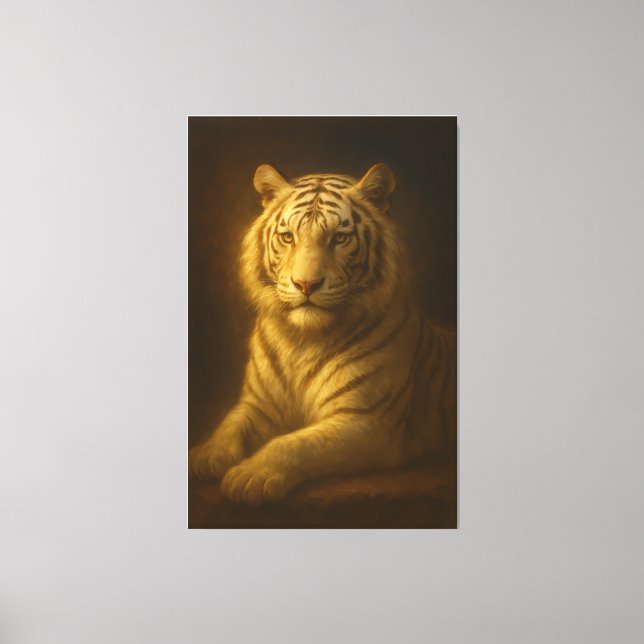 Lienzo Majestic White Tiger – Fine Art Portrait Canvas Pr (Anverso)