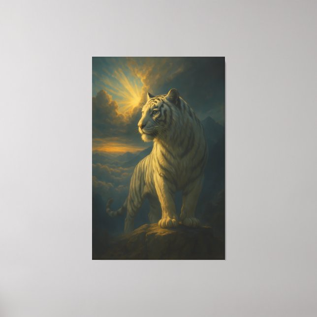 Lienzo Majestic White Tiger – Fine Art Print (Anverso)