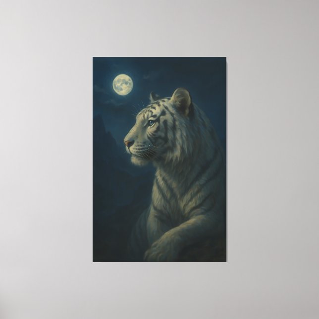 Lienzo Majestic White Tiger – Fine Art Wall Print (Anverso)