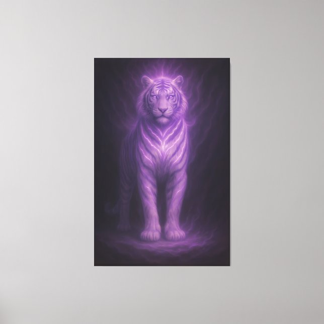 Lienzo Majestic White Tiger of Purple Lightning (Anverso)