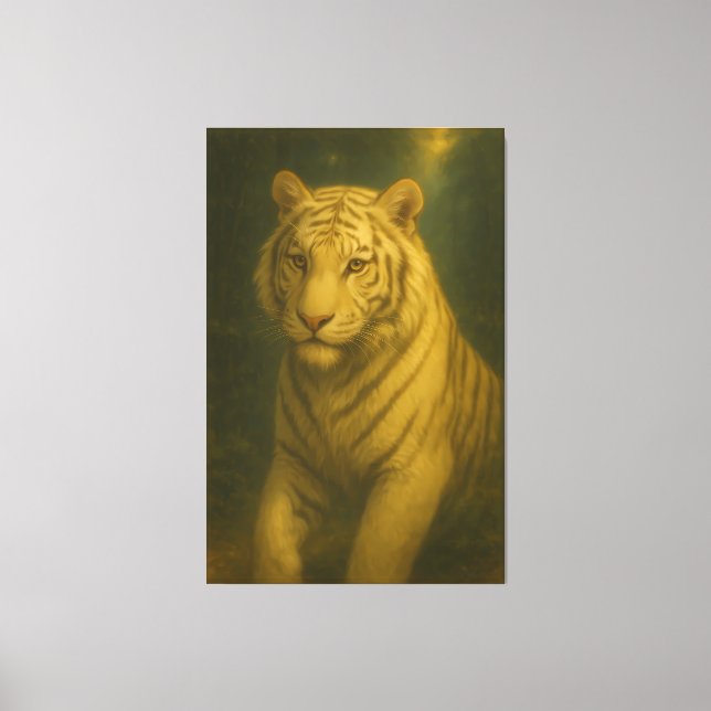 Lienzo  Majestic White Tiger Portrait • Fine Art Animal P (Anverso)