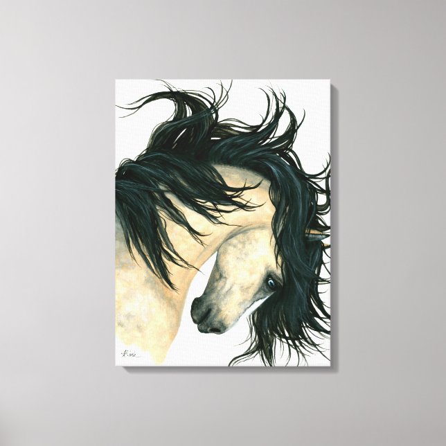 Lienzo Majestuosa tela de caballo de piel de buca doblada (Anverso)