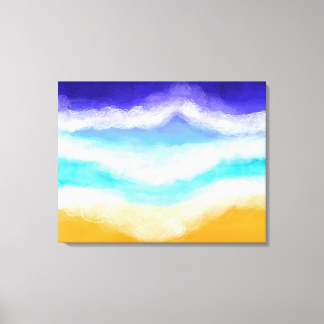 Lienzo Majestuosas olas azules y Verde azuladas en la ori (Anverso)