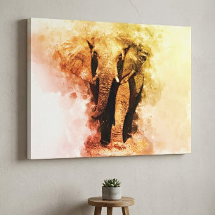 Lienzo Majestuoso Elefante Africano Macho Caminando Acuar