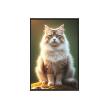 Majestuoso Gato Esponjoso – Serena Felina de Ojos