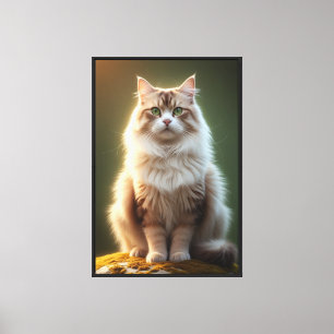 Lienzo Majestuoso Gato Esponjoso – Serena Felina de Ojos 