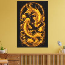 Majestuoso par de peces koi dorados de lujo