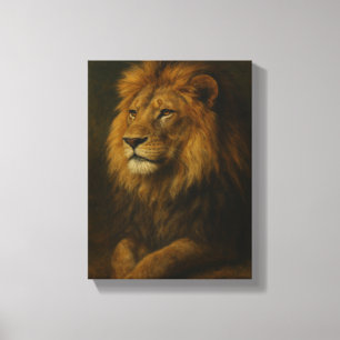 Lienzo Majestuoso retrato de león con Regal