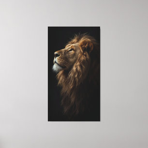 Lienzo Majestuoso Retrato de León Fuerza y Confianza Real