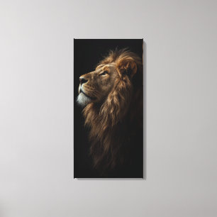 Lienzo Majestuoso Retrato de León Fuerza y Confianza Real