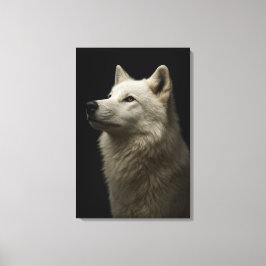 Lienzo Majestuoso Retrato de Lobo Fuerza y Confianza Real