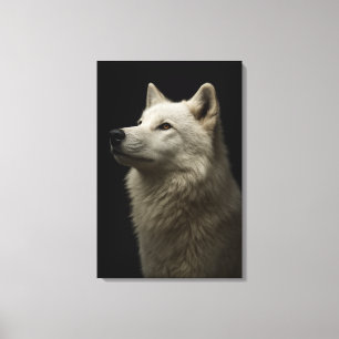 Lienzo Majestuoso Retrato de Lobo Fuerza y Confianza Real