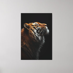 Lienzo Majestuoso Retrato de Tigre, Fuerza y Confianza Re