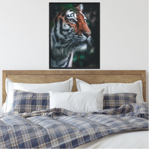 Lienzo Majestuoso retrato de tigre, poderosa vida silvest