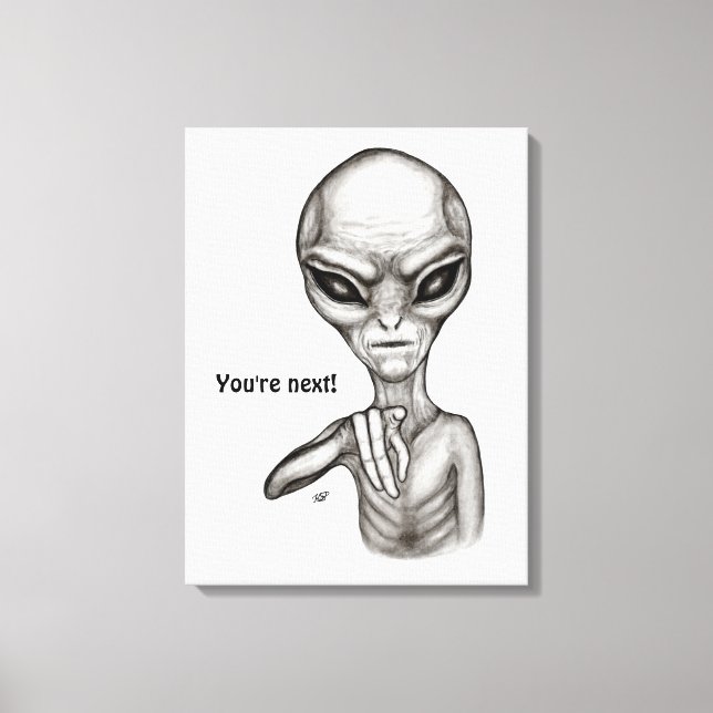 Lienzo ¡Mala Alien, eres la siguiente! (Anverso)