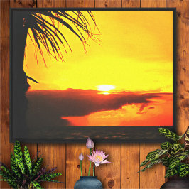 Lienzo Malecon Sunset 2441 Art Canvas Print