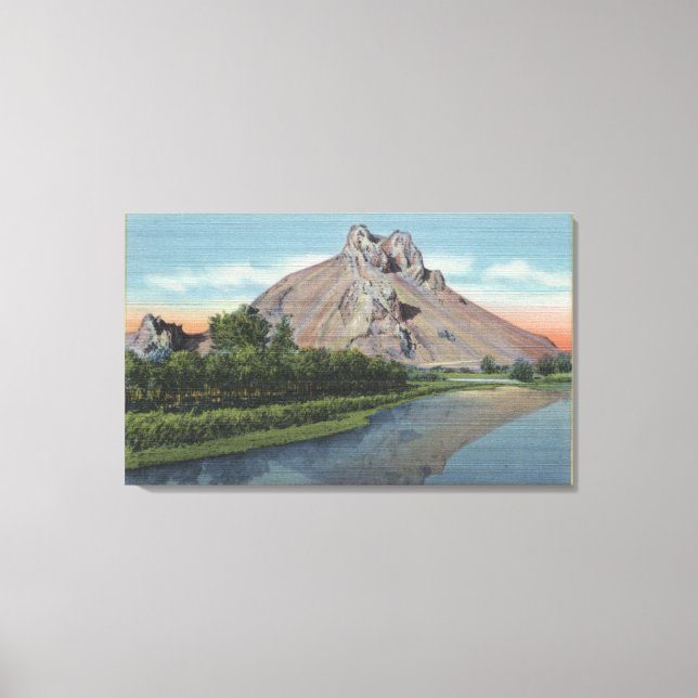 Lienzo Malheur Butte & River, vista de Oregón (Anverso)