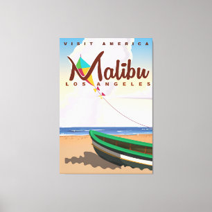 Lienzo Malibu California Vintage Travel Poster