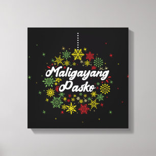 Lienzo Maligayang Pasko Snowflakes, Navidades de Filipina