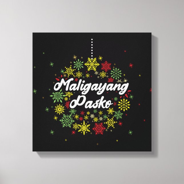 Lienzo Maligayang Pasko Snowflakes, Navidades de Filipina (Anverso)