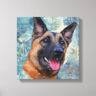 Lienzo Malinois - Pastor belga - Mechelaar