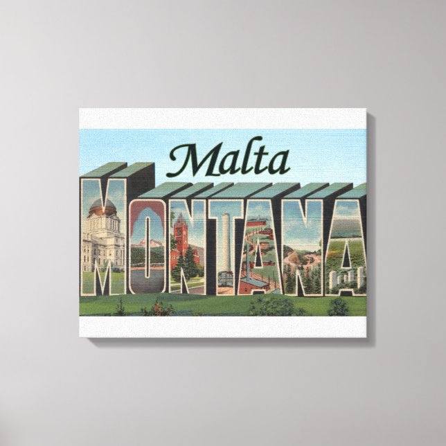 Lienzo Malta, MontanaGrandes Escenas CartaMalta, MT (Anverso)