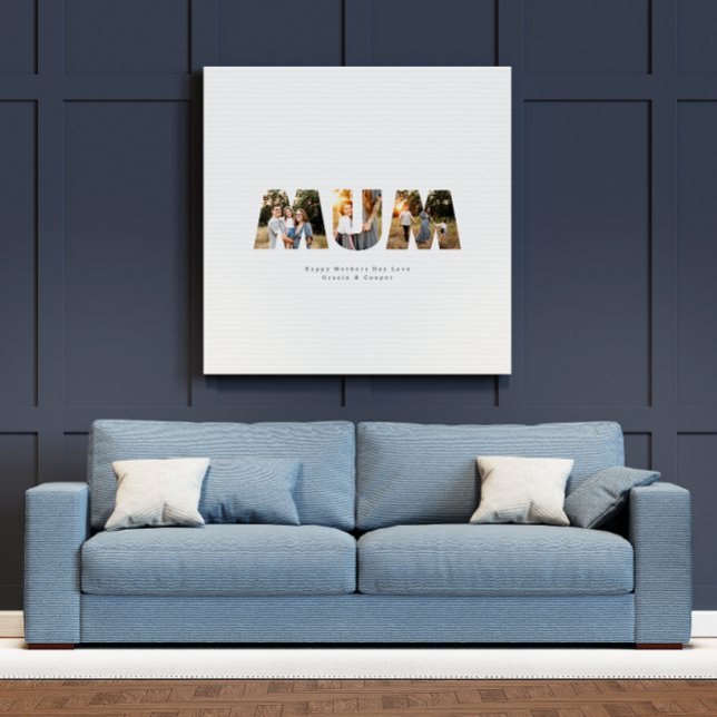 Lienzo Mamá 3 foto elegante moderno Día de la Madre crema (Subido por el creador)