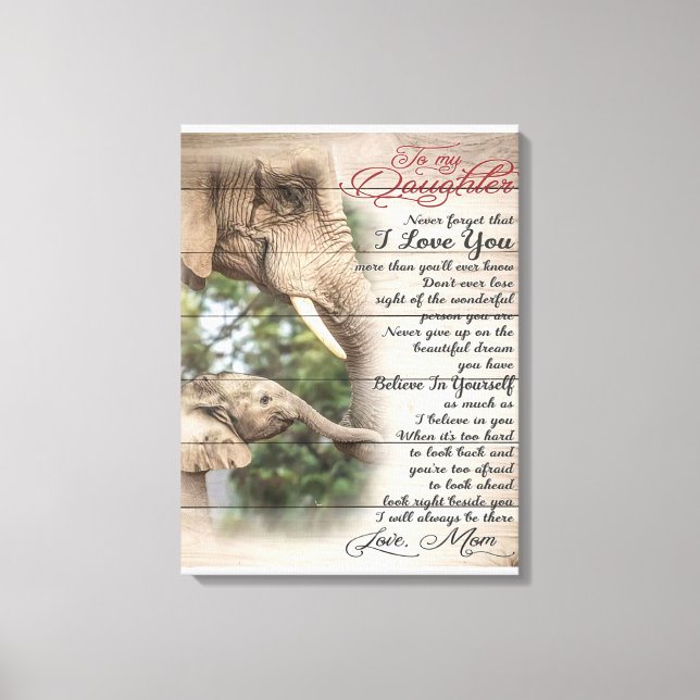 Lienzo Mamá A Mi Hija, Regalo De Cumpleaños Chica (Anverso)