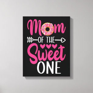 Lienzo Mamá de la dulce un donut rociado