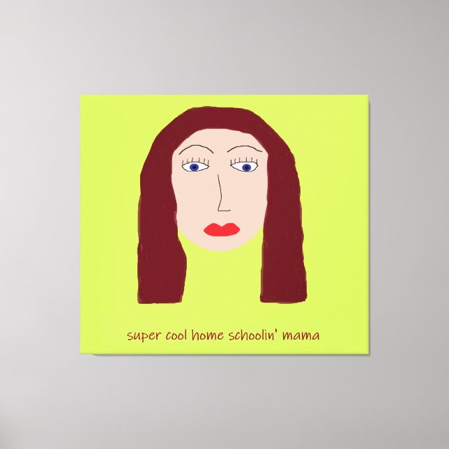 Lienzo Mamá de la escuela de hogar (Anverso)