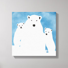 Lienzo Mamá Del Oso Polar Con Cubos