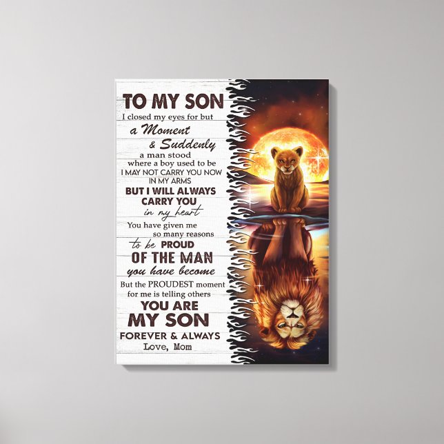 Lienzo Mamá León A Mi Hijo Me Cerré Los Ojos (Anverso)