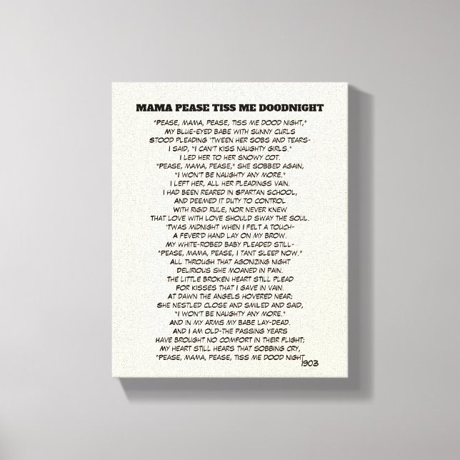 LIENZO MAMA PEASE ME TESTA LA NOCHE DE LA PUERTA (Anverso)