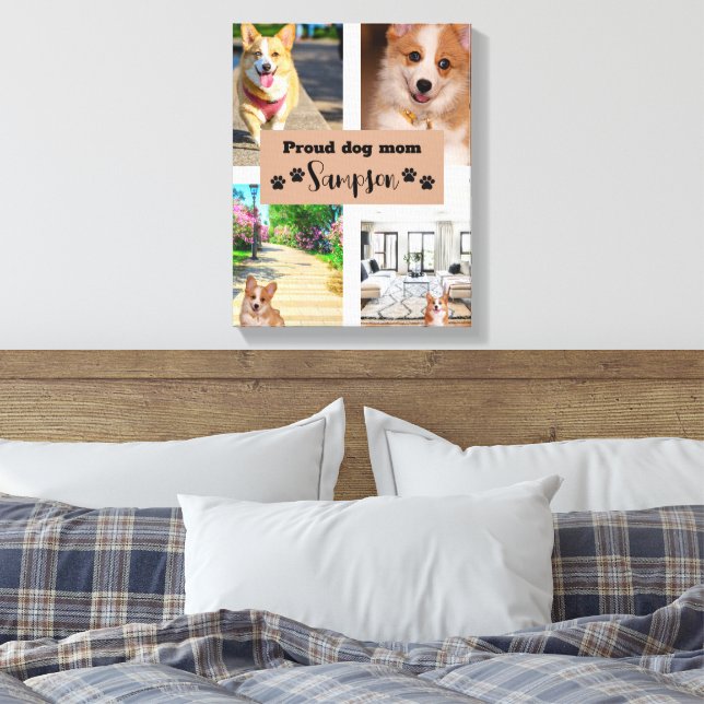 Lienzo Mamá Perro Bonito Foto Personalizada (Insitu(Dormitorio))