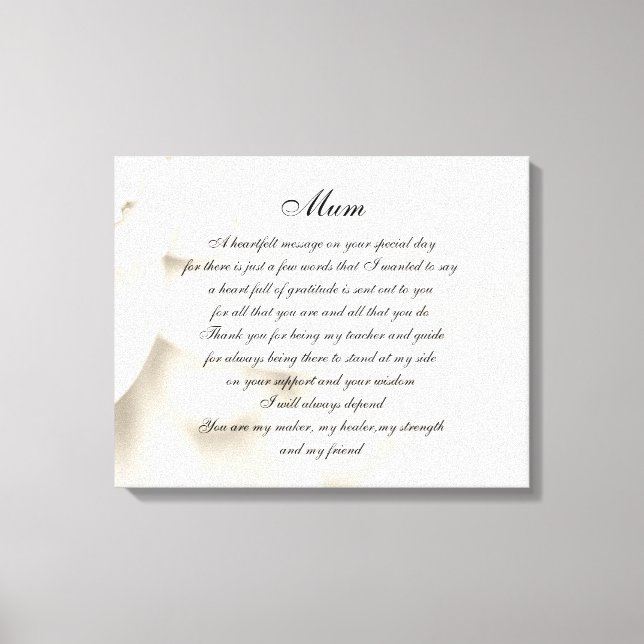 Lienzo Mamá / Poema de mamá (Anverso)