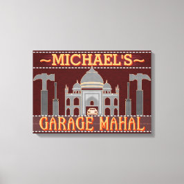 Lienzo Man Cave Funny Garage Mahal Tools | Nombre persona