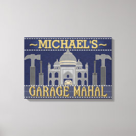 Lienzo Man Cave Funny Garage Mahal Tools | Nombre persona