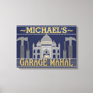 Lienzo Man Cave Funny Garage Mahal Tools   Nombre persona