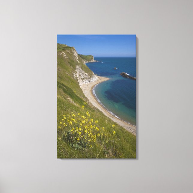 Lienzo Man of War Bay, Jurassic Coast, Lulworth, Dorset, (Anverso)