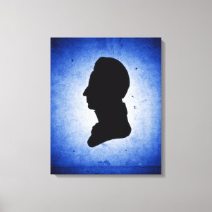 Lienzo "Man Silhouette on Blue" (Hombre de silueta sobre