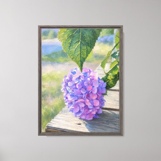 Lienzo Mañana de Hortensias (Anverso)