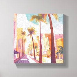 Lienzo Mañana de Miami | Pintura de South Beach al Acuare