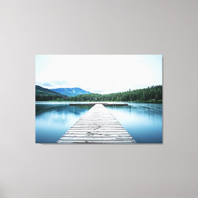 Lienzo Mañana En El Pier Del Lago Dock (Anverso)