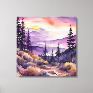 Lienzo Mañana Mist Smokey Mountains Watercolor