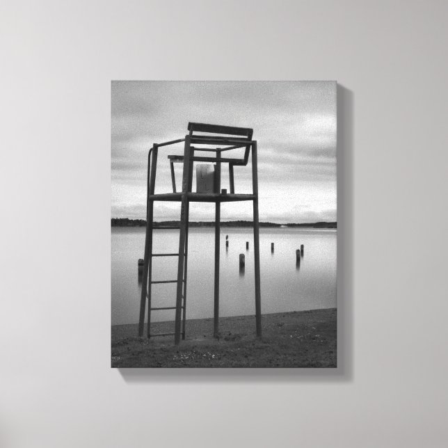 Lienzo Mañana tranquila en la playa (Anverso)