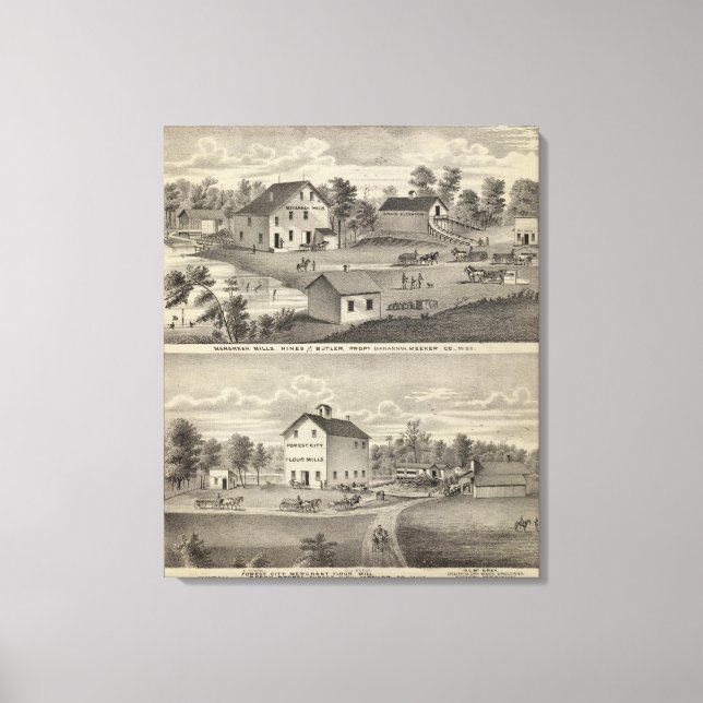 Lienzo Manannah Mills, Manannah, Minnesota (Anverso)