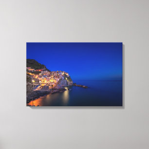 Lienzo Manarola pueblo en las Cinque Terre por la noche